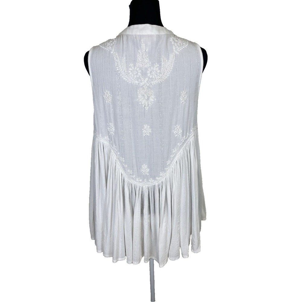 Rachel Zoe Women's Boho Blouse Size S White Babydoll Bohemian Western Country